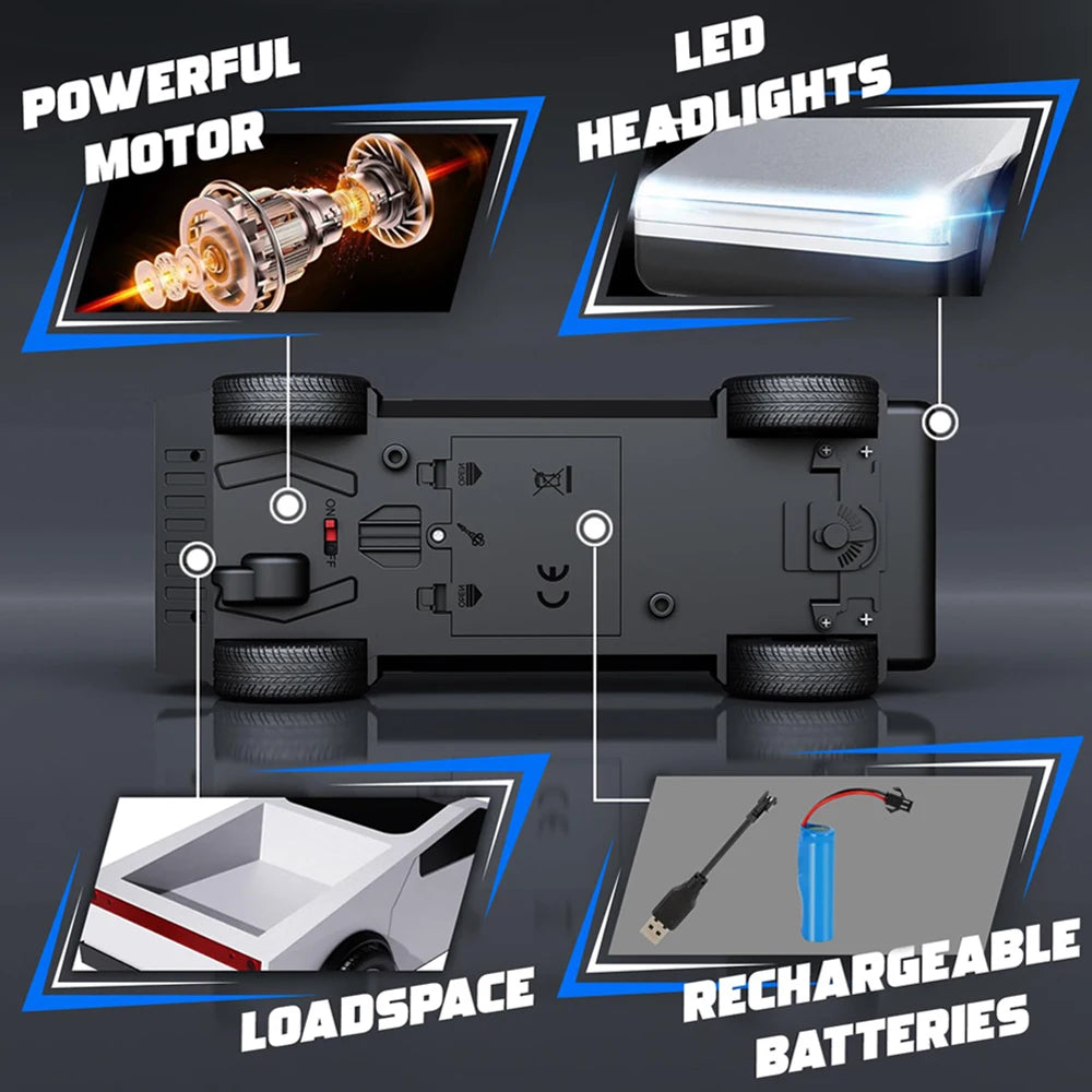 Tesla Mini Cybertruck !!  Car Racing Toy